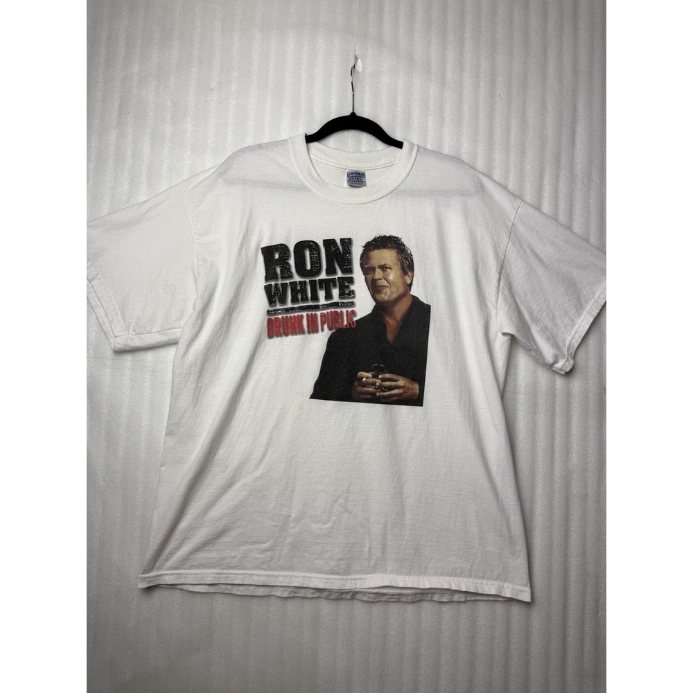 Vintage Ron White Drunk In Public Comedy Show White Shirt Size XLarge TaterSalad - Picture 1 of 11